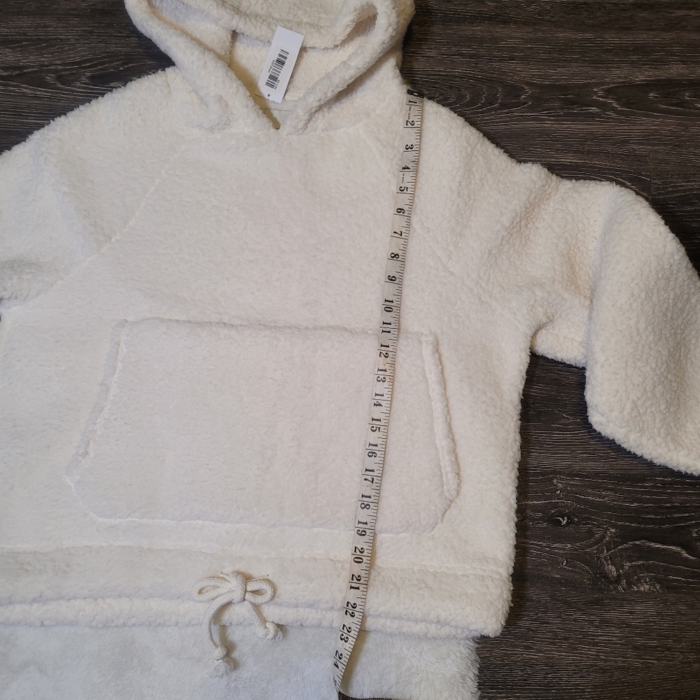 NWT Aerie $60 Sherpa Hoodie In Cream Sz XS (Oversized) - Picture 6 of 7